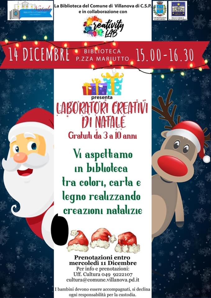 Immagini Di Natale Anni 30.Laboratori Creativi Di Natale 2019 Pro Loco Comune Di Villanova Di Camposampiero